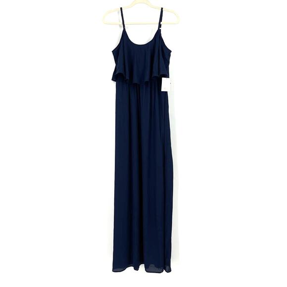 Show Me Your MuMu Caitlin Ruffle Maxi Dress Blue XS NWT - Picture 1 of 10